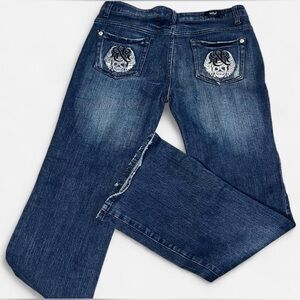 Rock & republic skull embroidered jeans for women size‎ 32